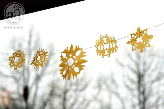 Handcut Paper Snowflakes Swaying