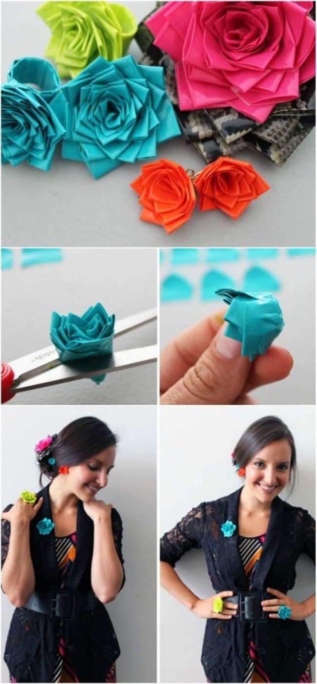 Duct Tape Rosette Jewelry Diy