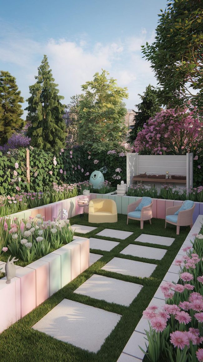 Pastel Blooms Yard Retreat