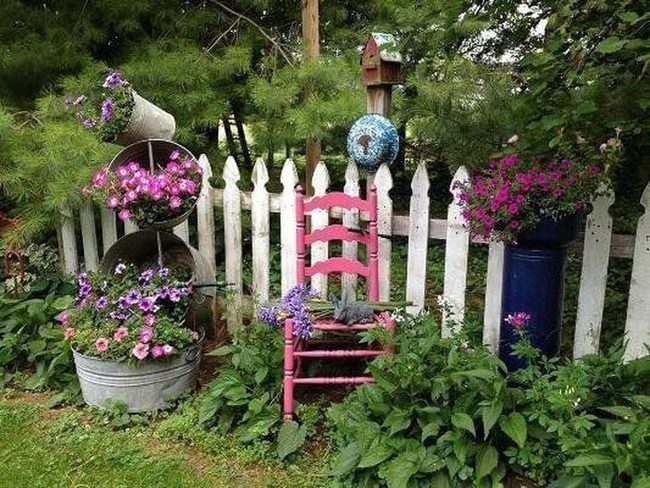 Upcycled Planters And Overflowing Blooms