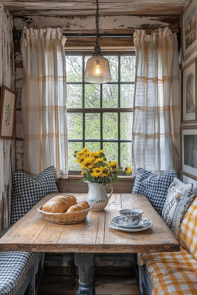 Wooden Checked Autumn Centerpiece