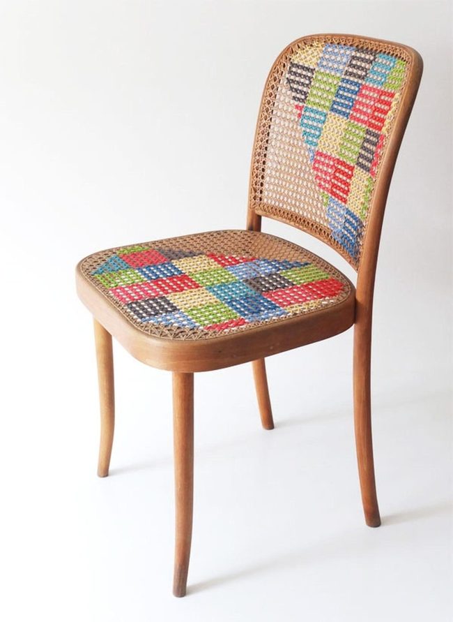 Colorful Patched Woven Chairs