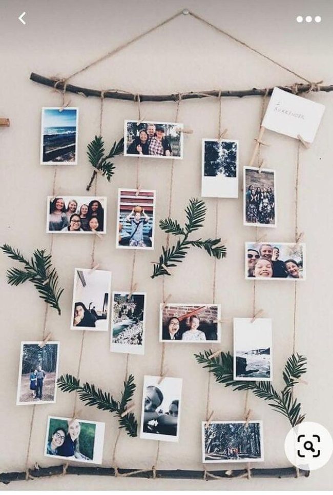 Photo Collage With Twigs And Greenery