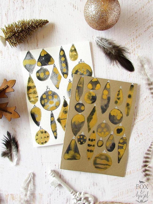 Hand-Painted Ornaments With Natural Accents