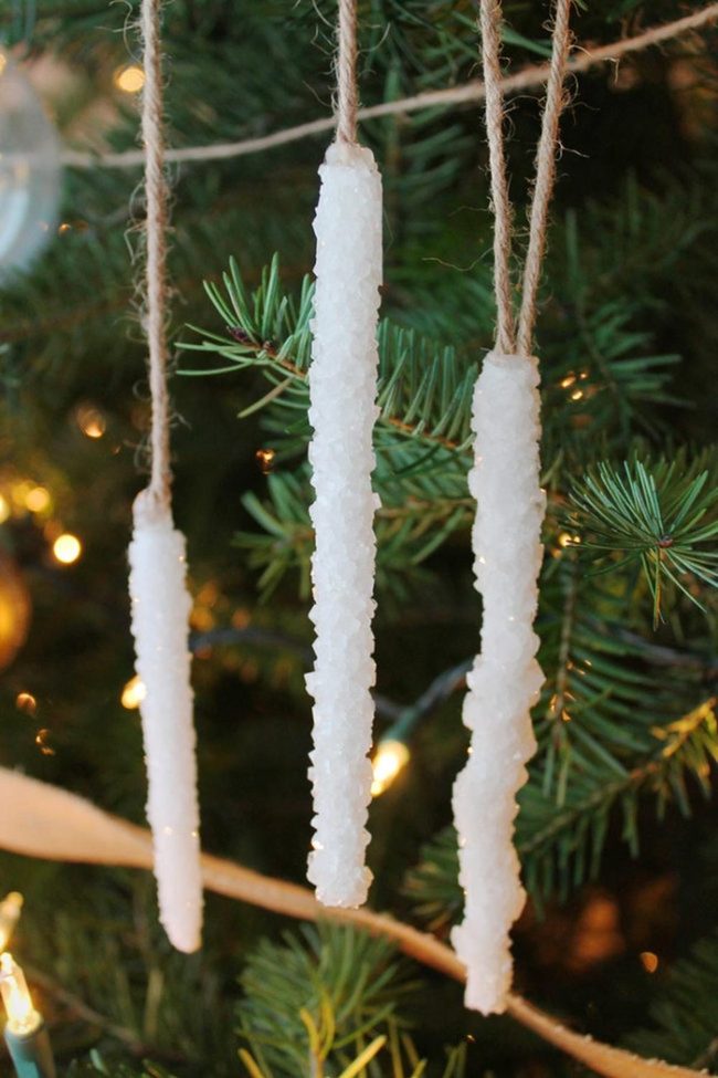 Crystallized Sugar On Pine Branches