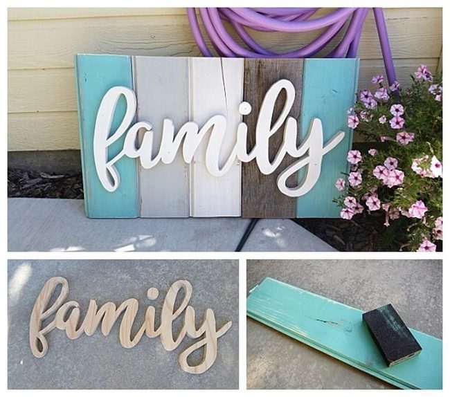 Colorful Letters On Pallet Wood
