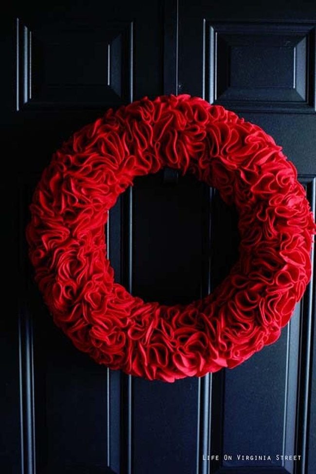 Red Felt Layered Wreath