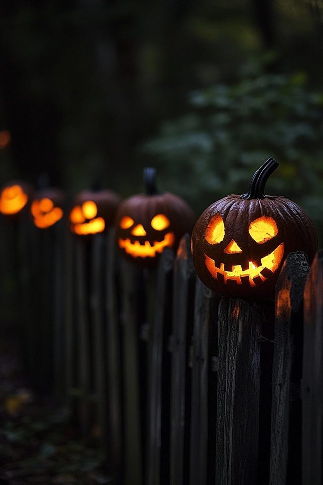 Orange Pumpkin Bucket Luminaries