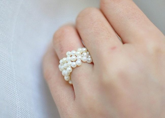 White Pearl Cluster Rings