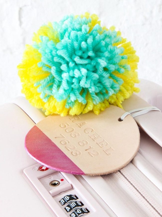 Bright Pom-Pom White Luggage