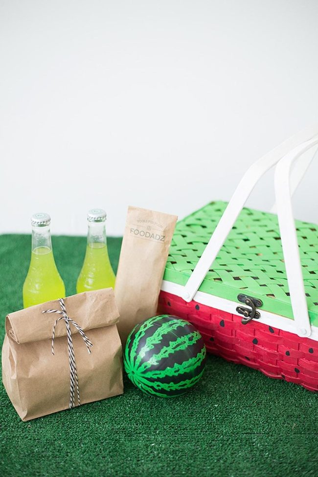 Yellow Drinks, Woven Picnic Baskets