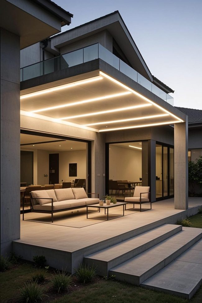 Glass Canopy Over Concrete