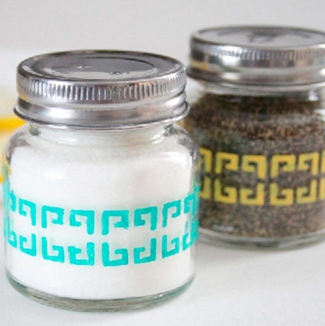 Geometric Turquoise And Yellow Shakers