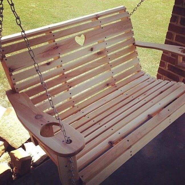 Handmade Wood Sweetheart Swing