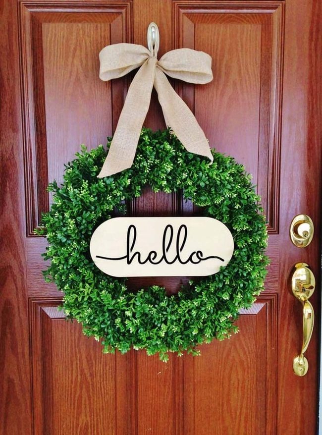Wreath Meets Welcome Sign