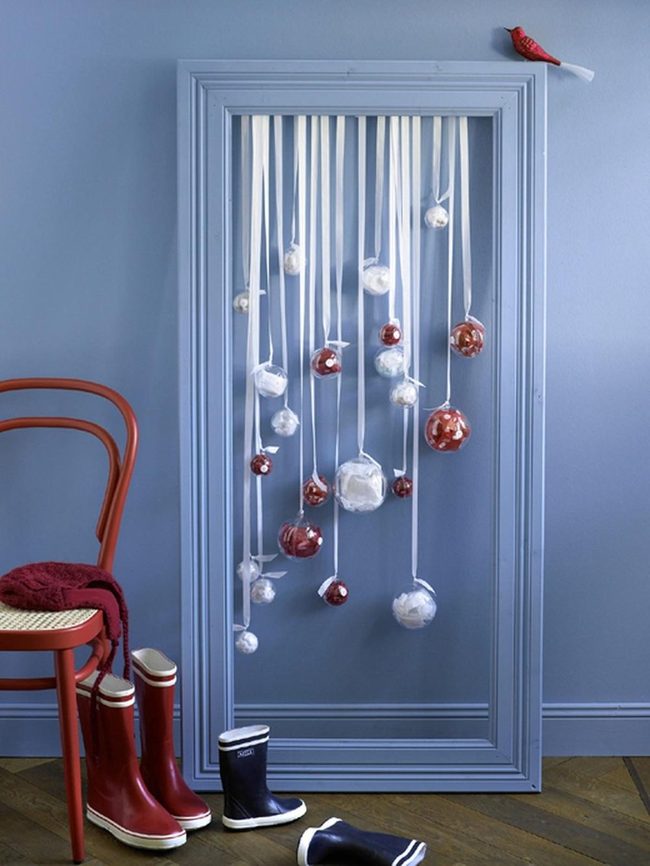 Blue Walls Red Accents Woven Chair