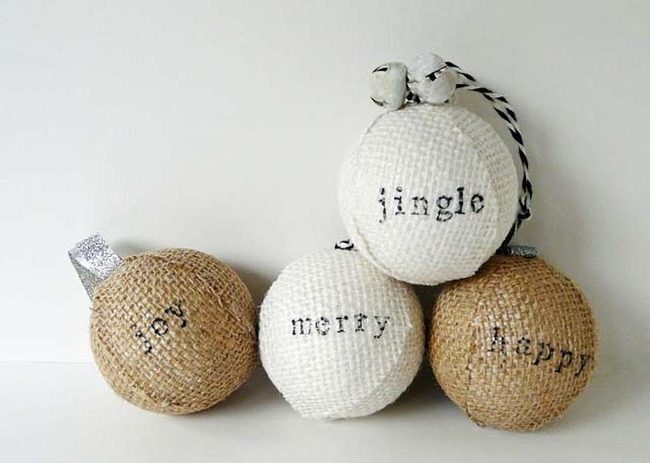 Personalized Burlap Sphere Keepsakes