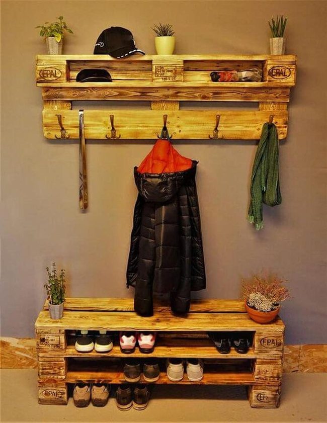 Stacked Wood Crates Storage Wall