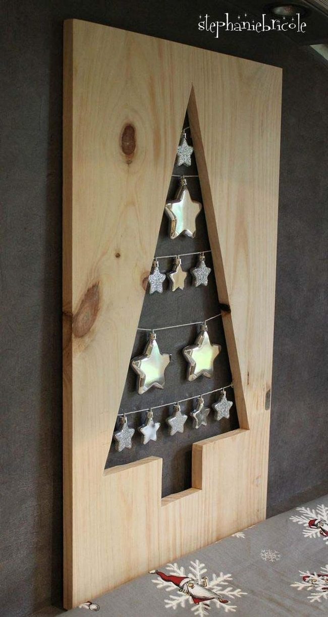 Wooden Planks Tree Display