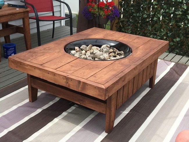 Black Basin Wood Fire Table