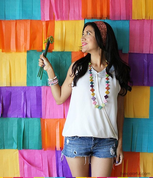 Colorful Paper Strips Frame Joy