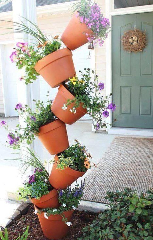 Tilted Terracotta Tower Garden
