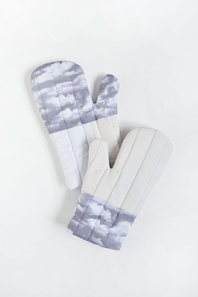 Gray Quilted Cloud Kitchen Mitts