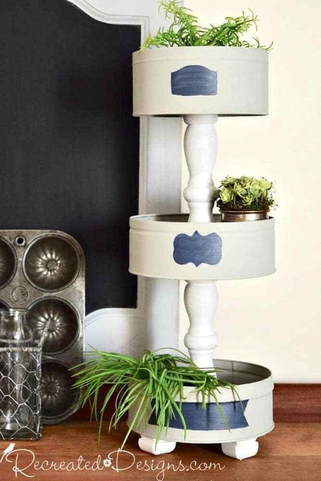 Oversized Cans Wooden Display Stand