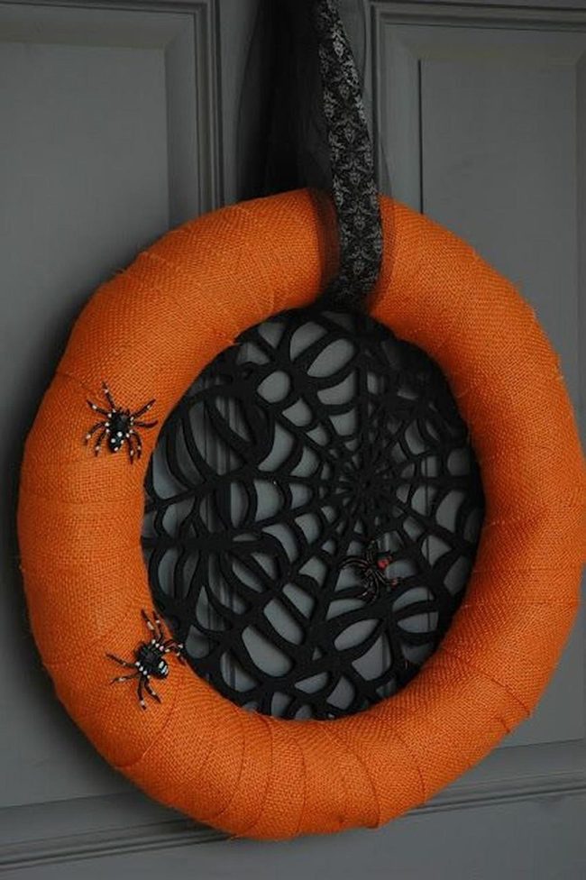 Orange Halloween Wreath Shimmer