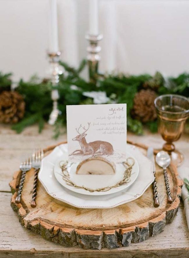 Half Log Place Card Holders