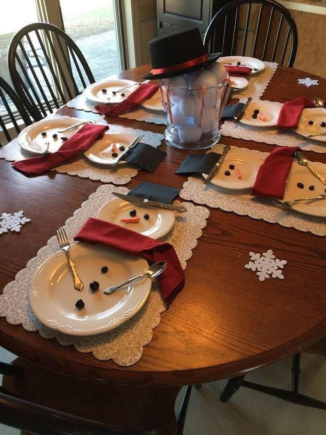Snowman Place Settings With Kitchen Basics
