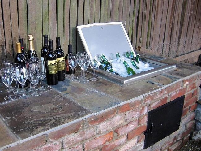 Dual Function Wood And Metal Outdoor Kitchen