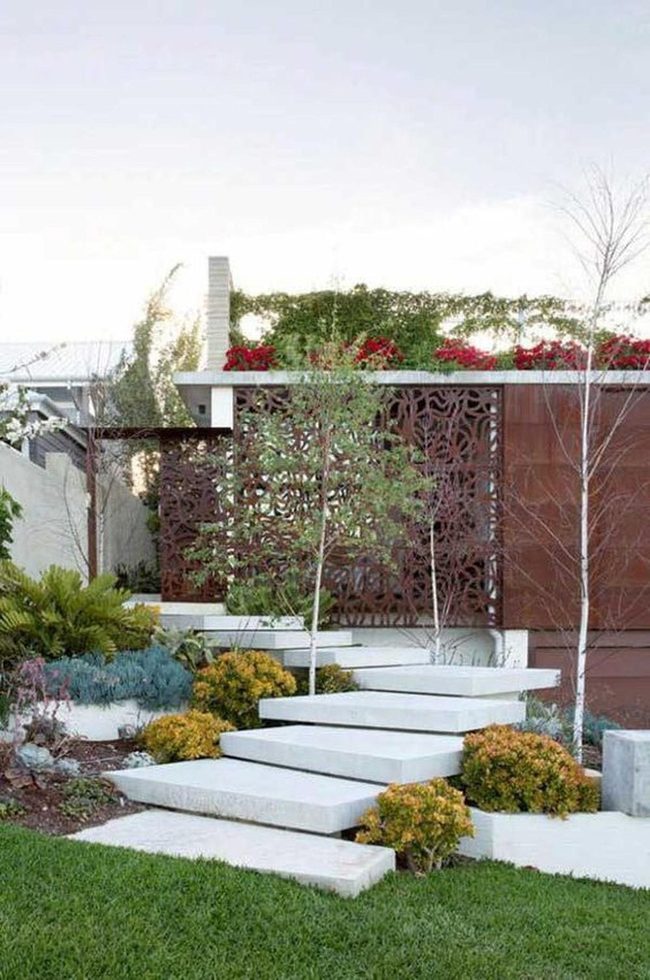 White Stairs Through Living Green