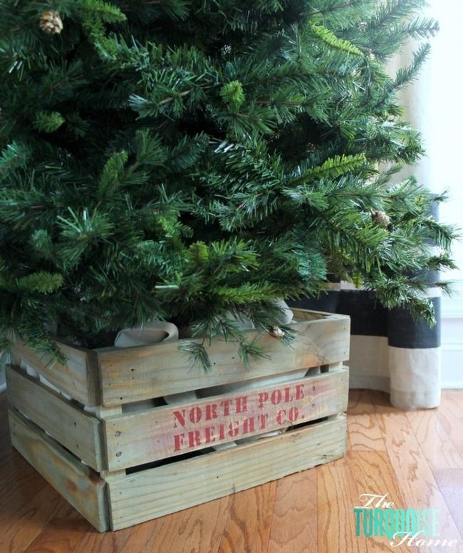 Red Stamped Crate Christmas