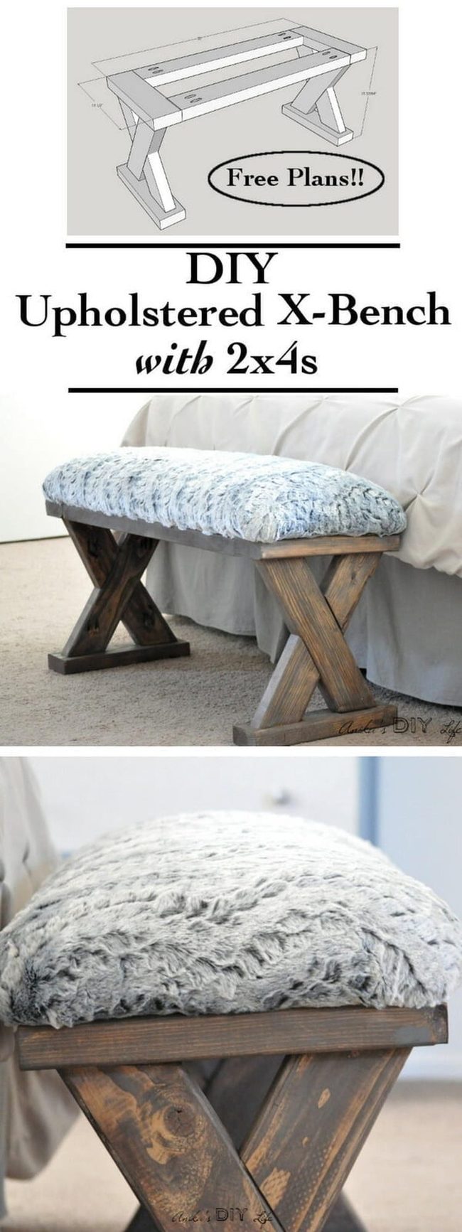 Padded X-Frame Bench Diy