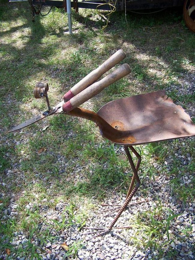Recycled Tools Bird Sculpture