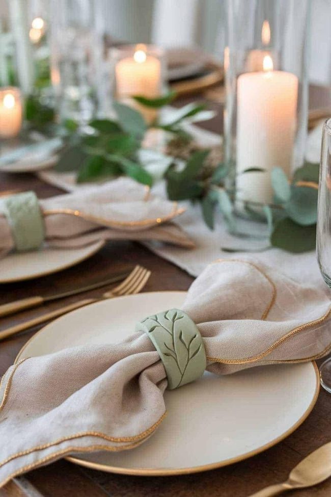 Sage Green Clay Branch Rings