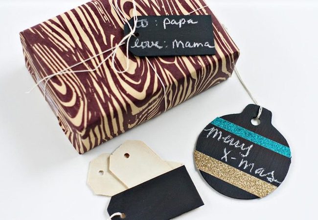 Blue Gold Sparkle Gift Tags
