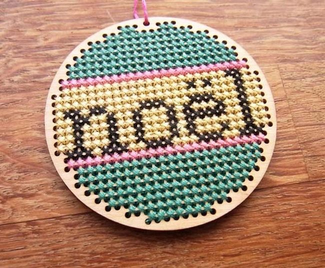 Wooden Noel With Threaded Frame