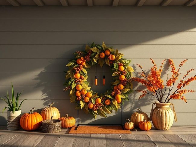 Gold And Copper Harvest Moon Wreath
