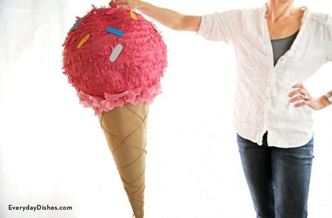 Pink Frosted Cone Sprinkle Decor
