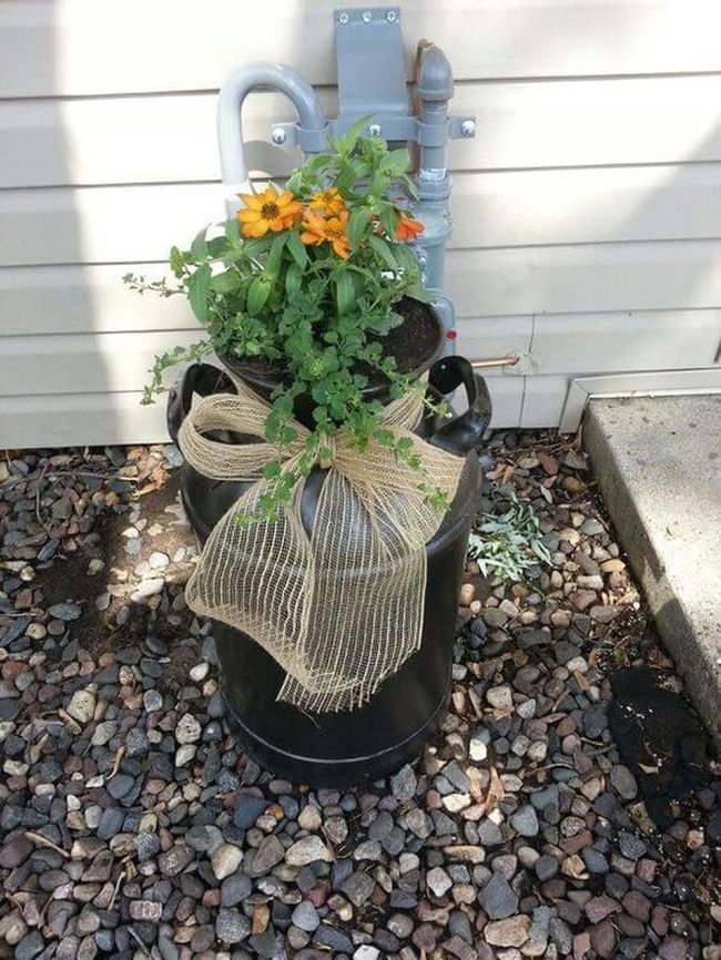 Overflowing Flowers, Wrapped Jug Planter