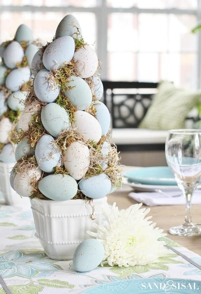 Pastel Egg Topiary Display