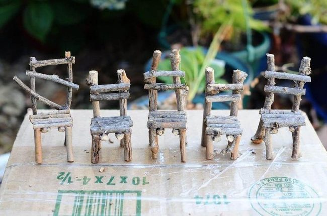Tiny Wooden Fairy Seats