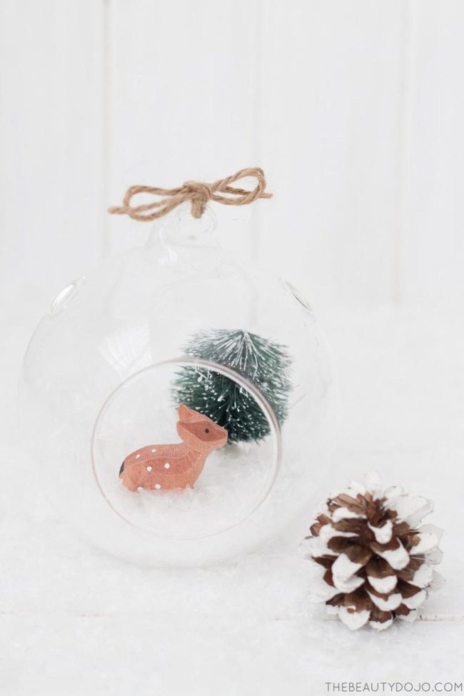 Glass Spheres With Miniature Deer