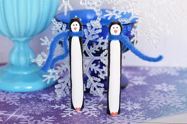 Handmade Penguins With Fuzzy Scarves