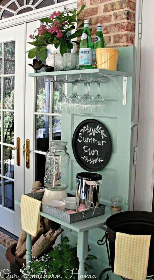 Mint Green Porch Drink Station