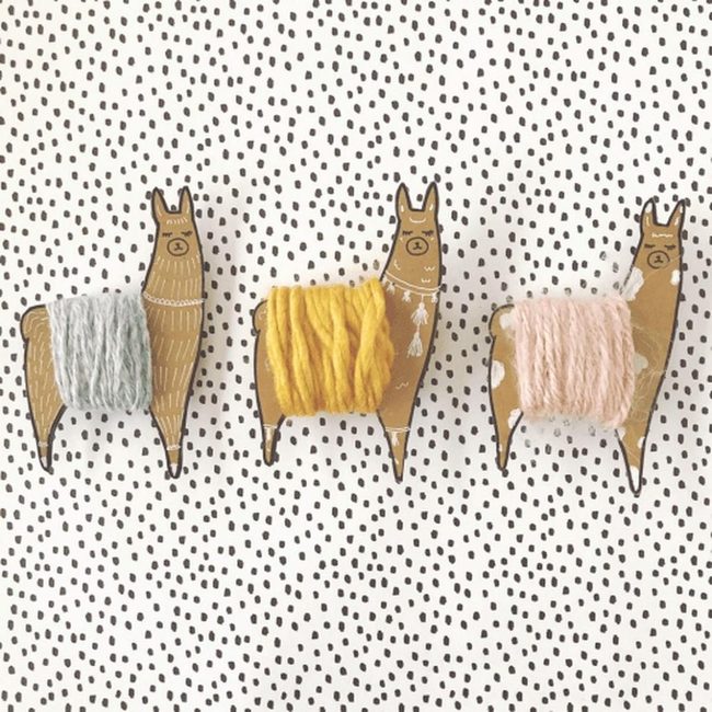 Ceramic Llamas With Colorful Yarn