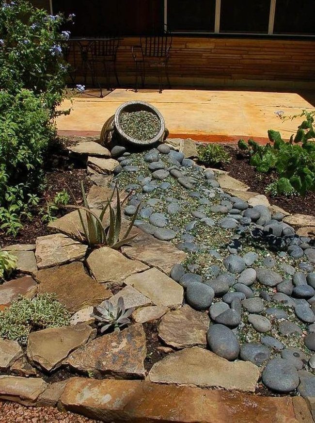 Cascading Stone Pot Garden