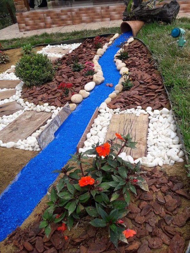 Blue Stone Water Flow Garden